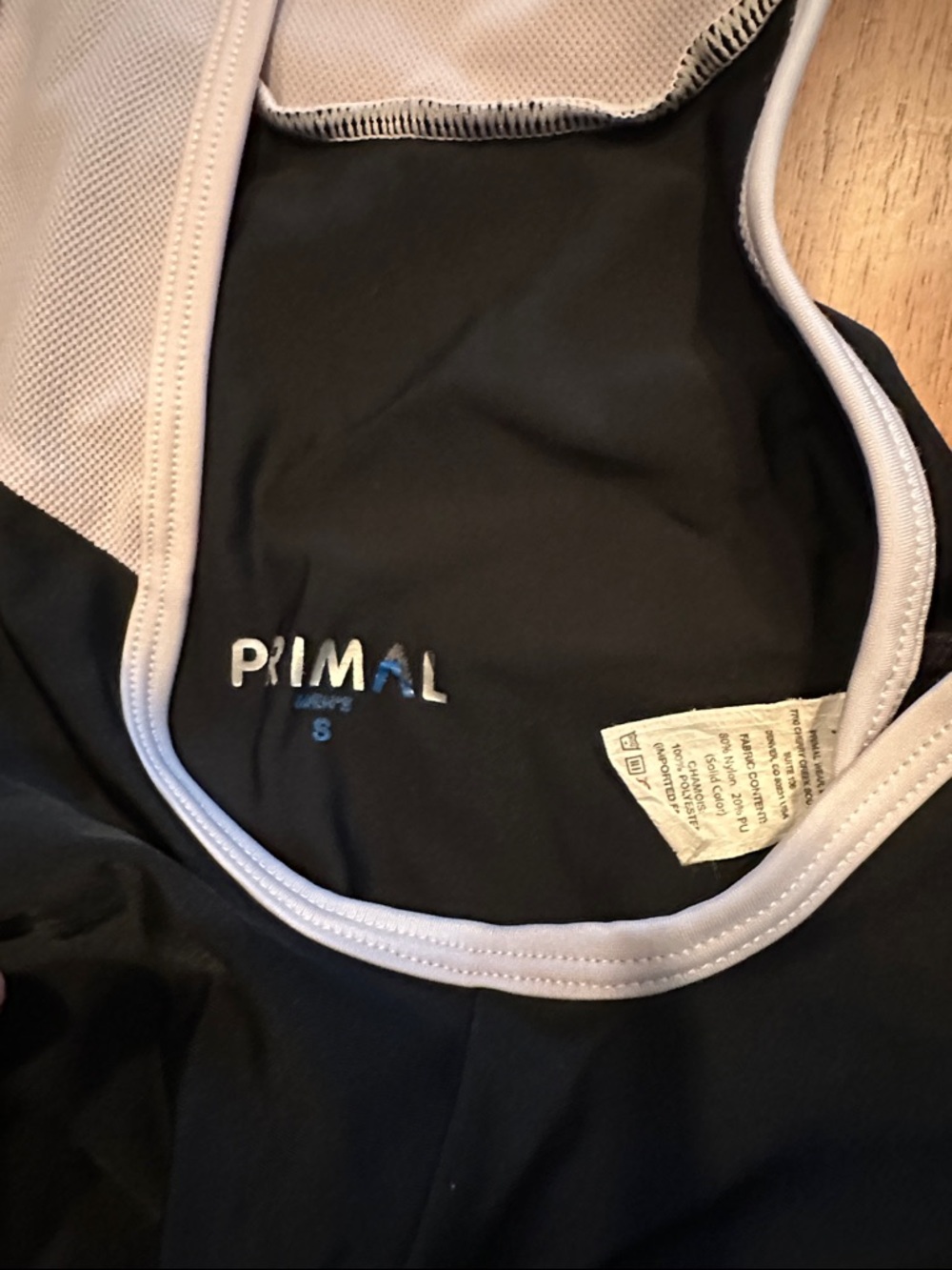 Primal Black Cycling Bib Shorts with White Straps - Picture 2 of 3